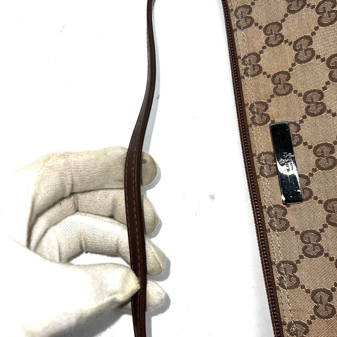 【極美品】グッチ GG ハンドバッグ アクセサリーポーチ キャンバス レザー