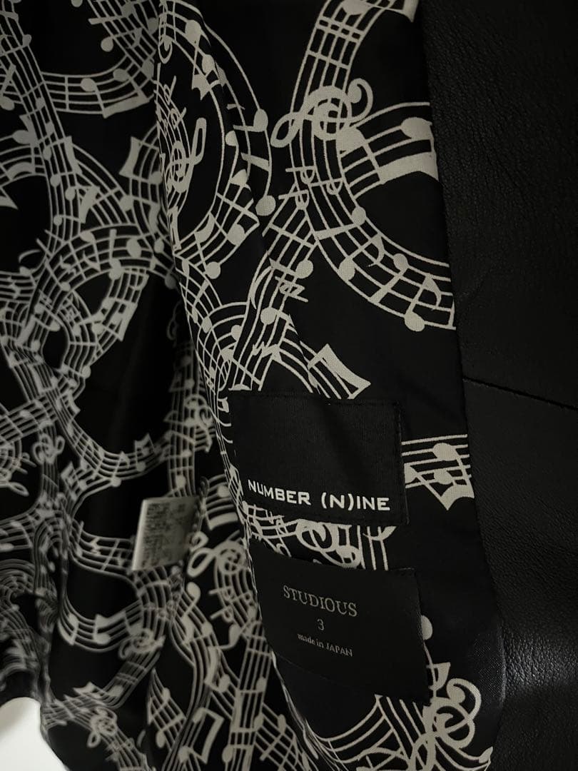 NUMBERNINEタブルライダースジャケット 音符柄 archive swag