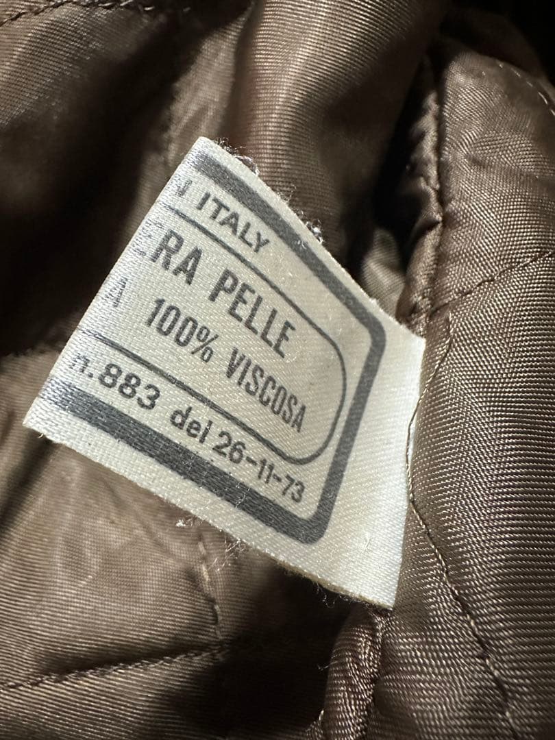 イタリア製 本革 スエード切替 レザーブルゾン 柄