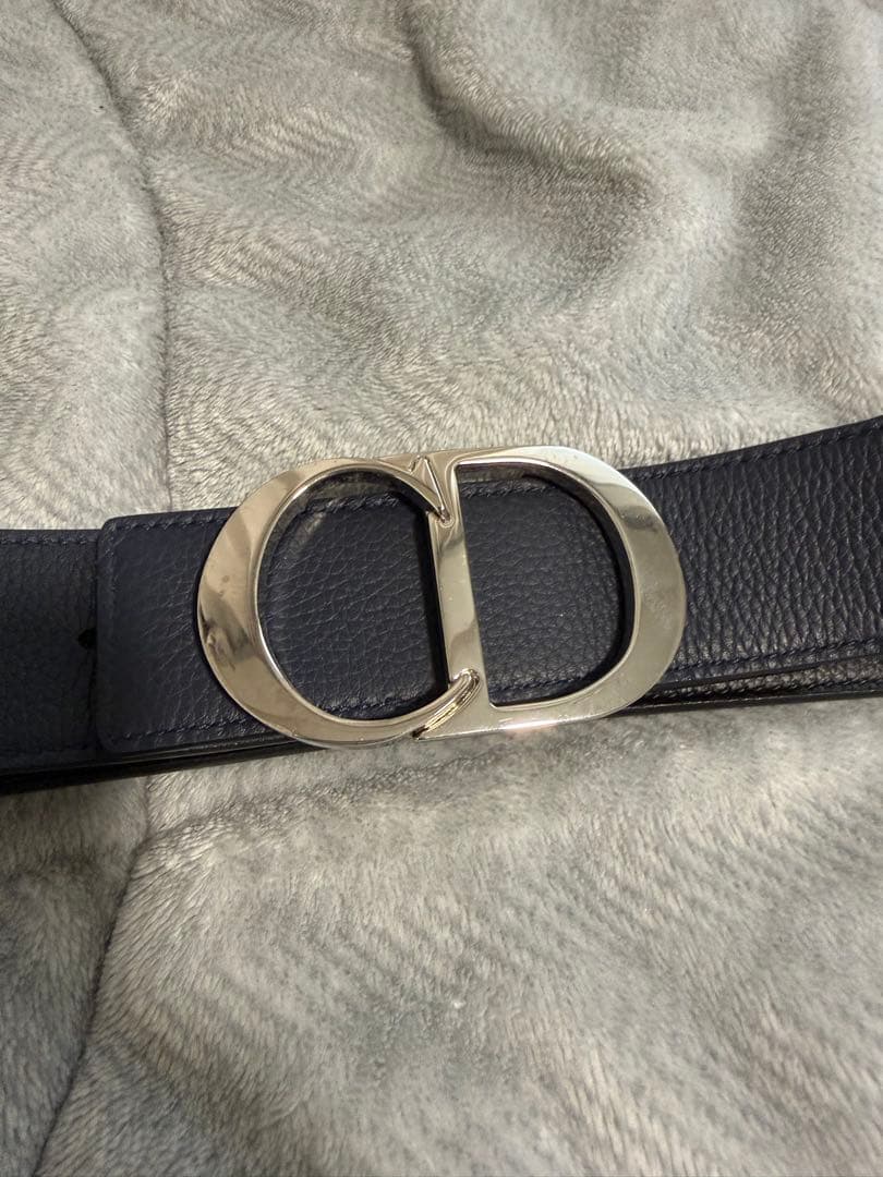 【markn】Dior 黒レザーベルト Dロゴバックル
