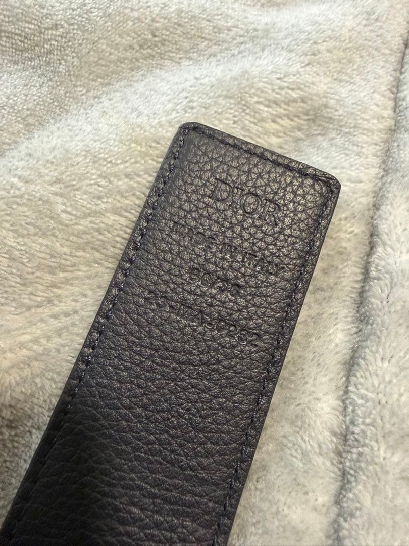 【markn】Dior 黒レザーベルト Dロゴバックル