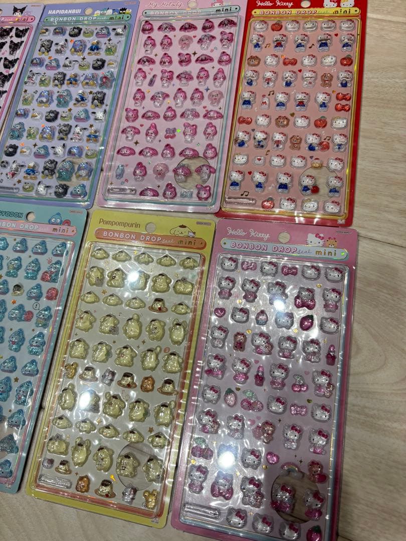 【正規品】サンリオ　ボンボンドロップ シール ミニ コンプリート 8枚セット