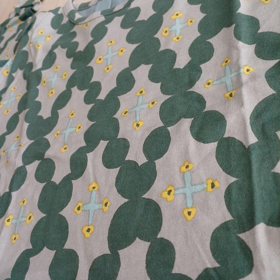 【150】minä perhonen 七分袖花柄ワンピース