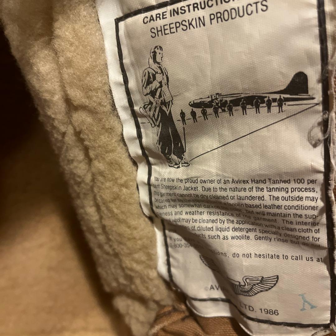 AVIREX アビレックス　B-3ジャケット ムートン