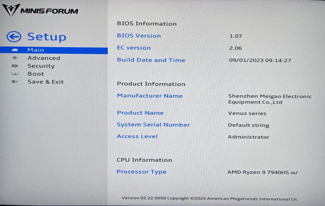 Minisforum UM790 Pro 7940HS ミニPC ベアボーン