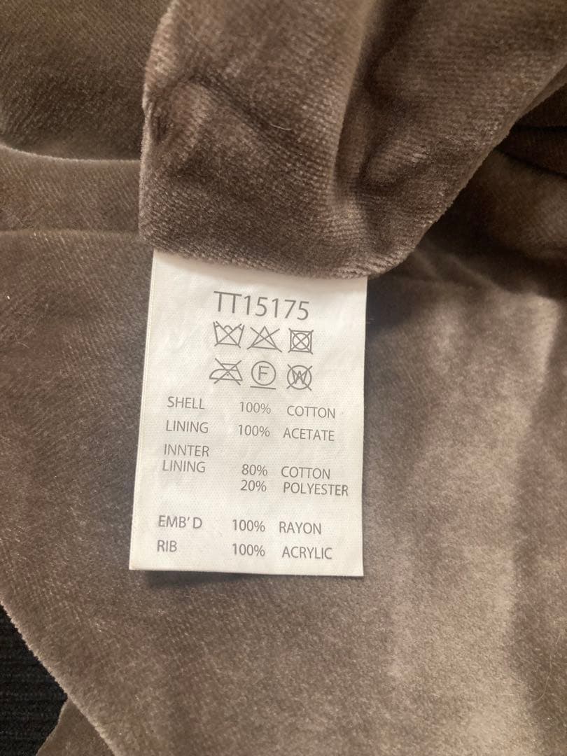 【希少】tt15175 グレー別珍 テーラー東洋 別珍 スカジャン Mサイズ