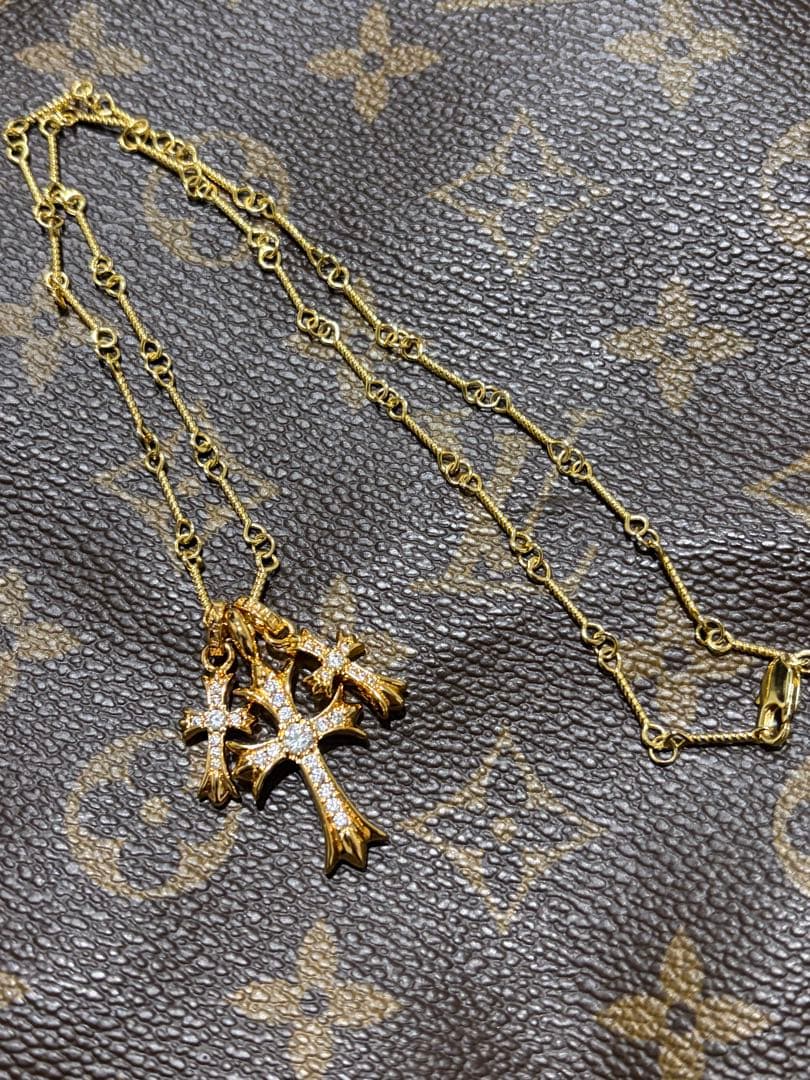 ベビーファット　タイニーファット　クロスネックレス　ツイストチェーン45cm