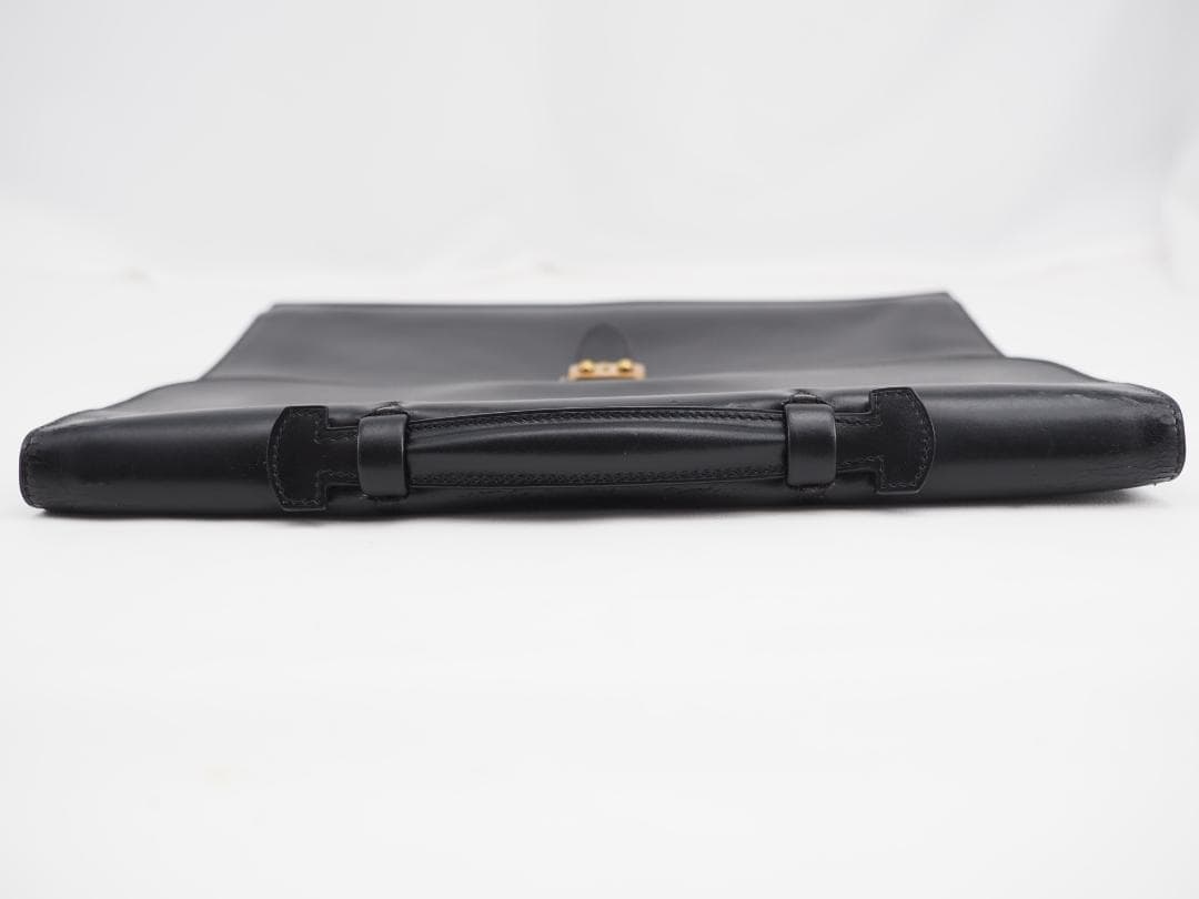 セール HERMES エルメス サックアデペッシュ38 カーフスキン ブラック