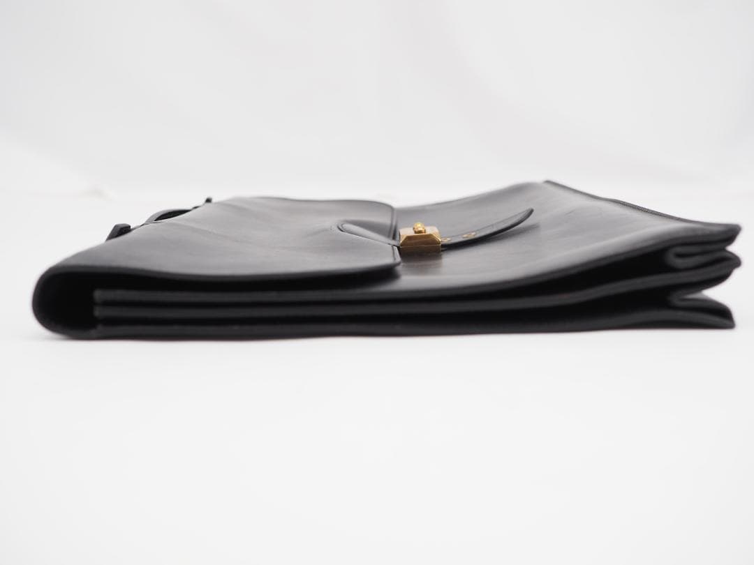 セール HERMES エルメス サックアデペッシュ38 カーフスキン ブラック