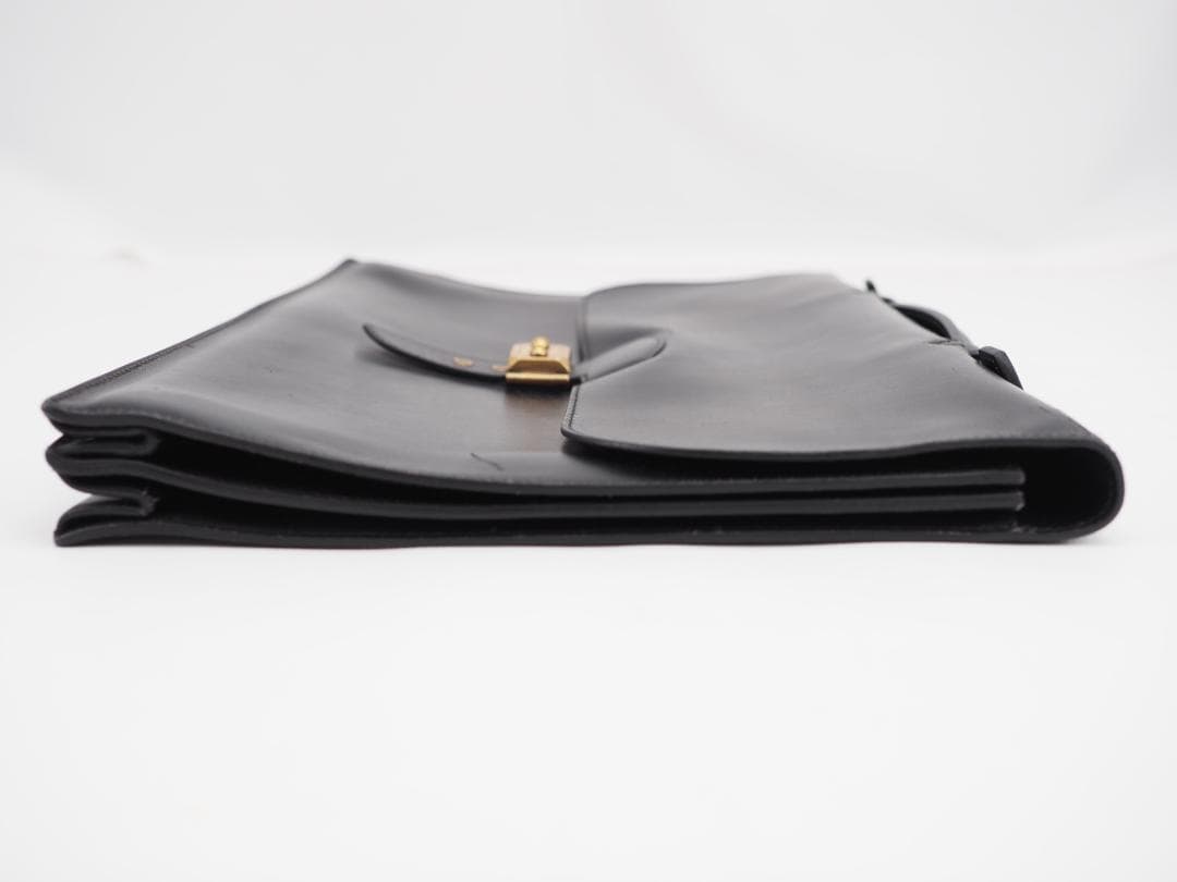 セール HERMES エルメス サックアデペッシュ38 カーフスキン ブラック