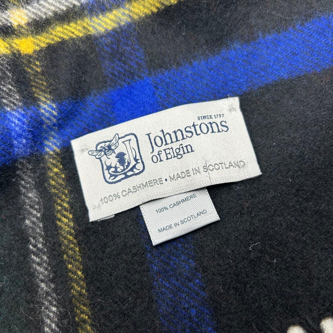 ゆ*姫様 Johnstons カシミヤ100% 大判ストール チェック