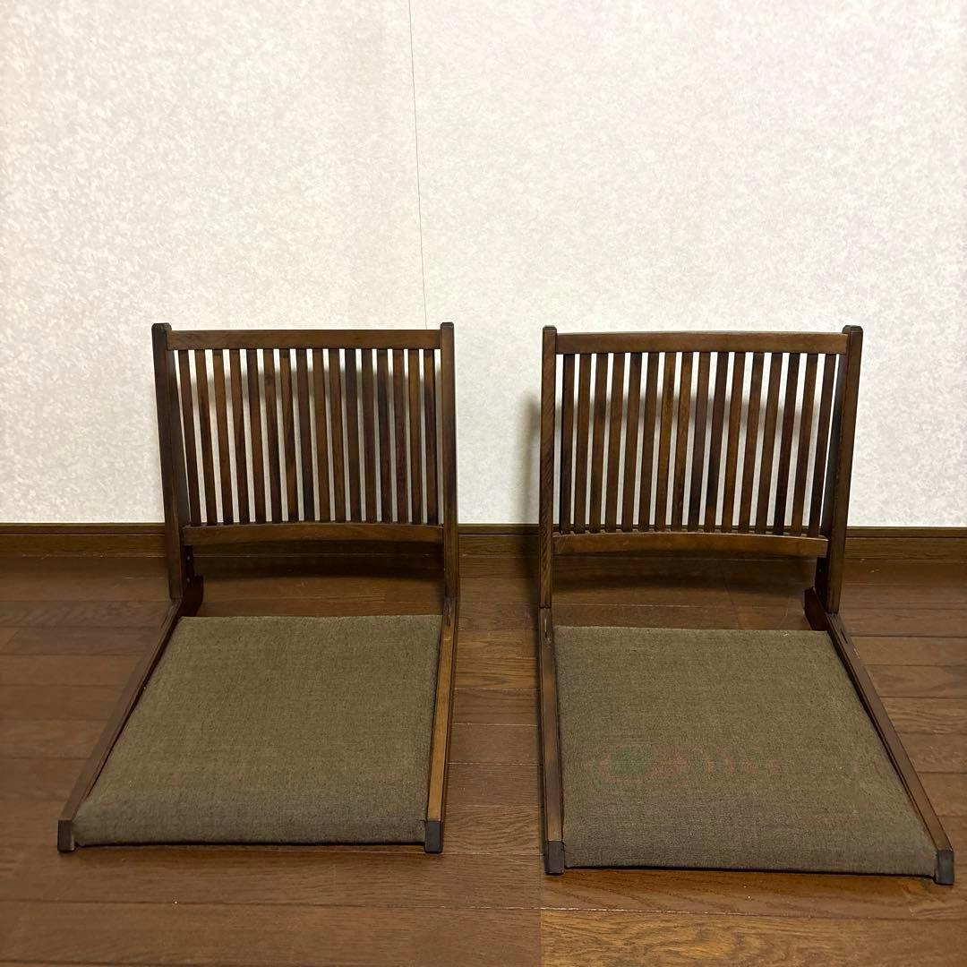 【良品】折りたたみ 座椅子 ブラウン ②