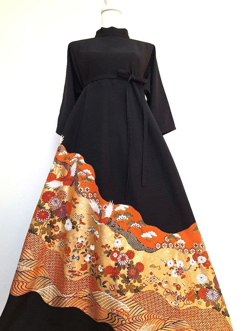 着物リメイクワンピース3685