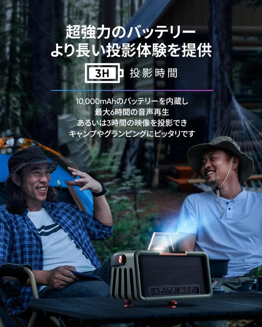 NOMVDIC X300 ポータブルプロジェクター/スピーカー グリーン