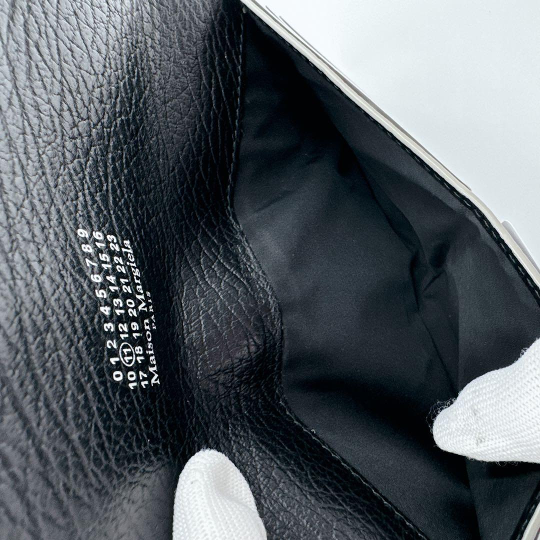【希少・美品】Maison Margiela 長財布 黒 白 ペイント レザー