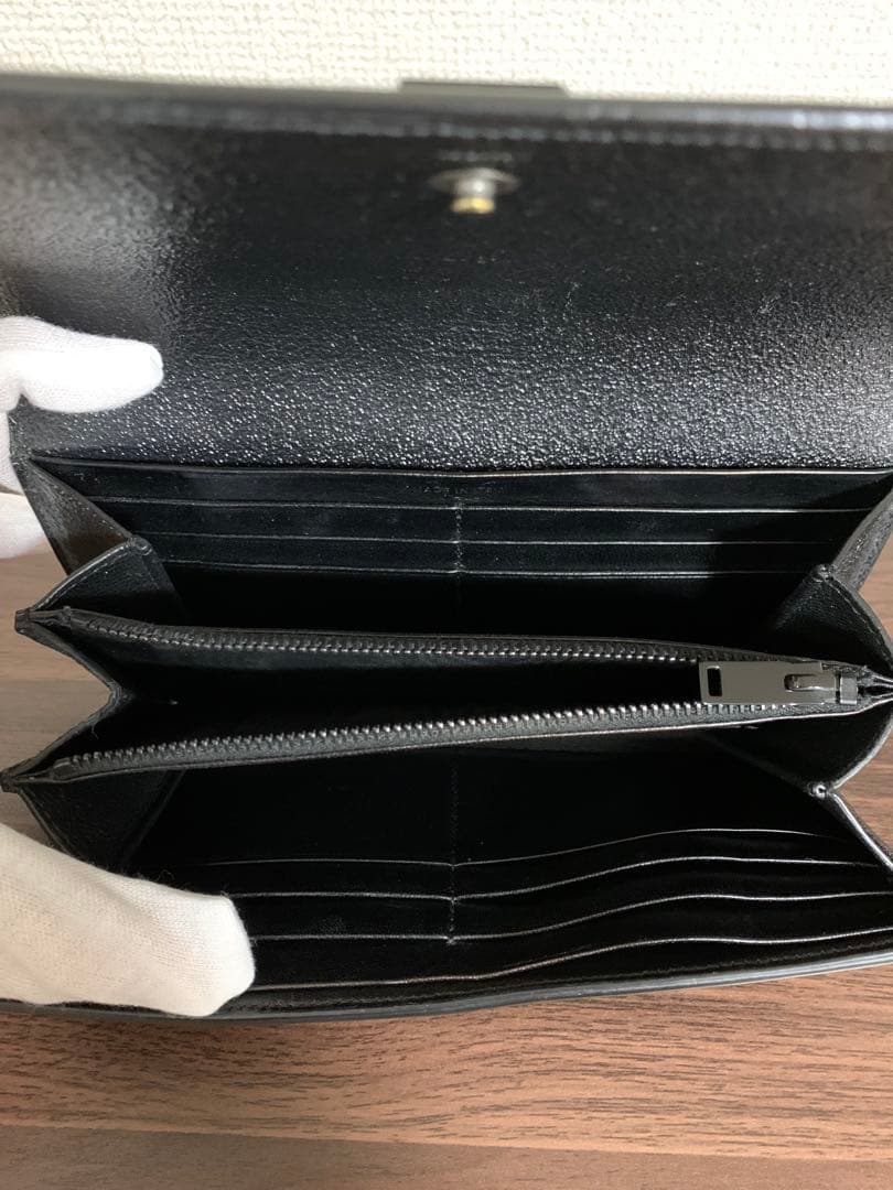 サンローランパリ レザー ロングウォレット 長財布 ブラック 414567