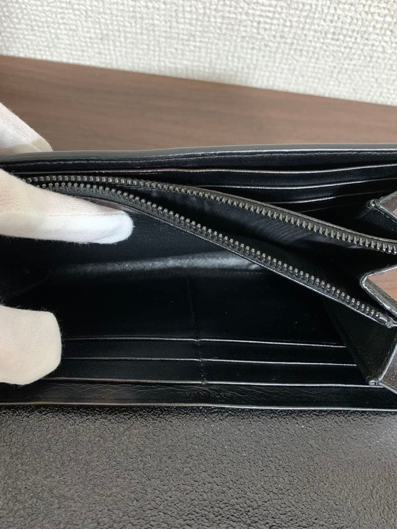 サンローランパリ レザー ロングウォレット 長財布 ブラック 414567