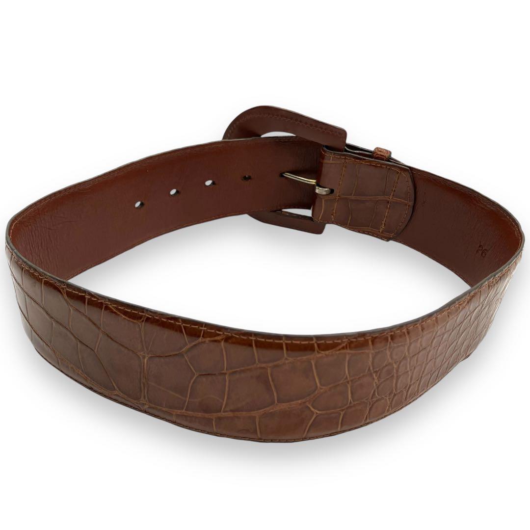 希少　レア　Ralph Lauren　ワニ革　ベルト　ブラウン　ヴィンテージ