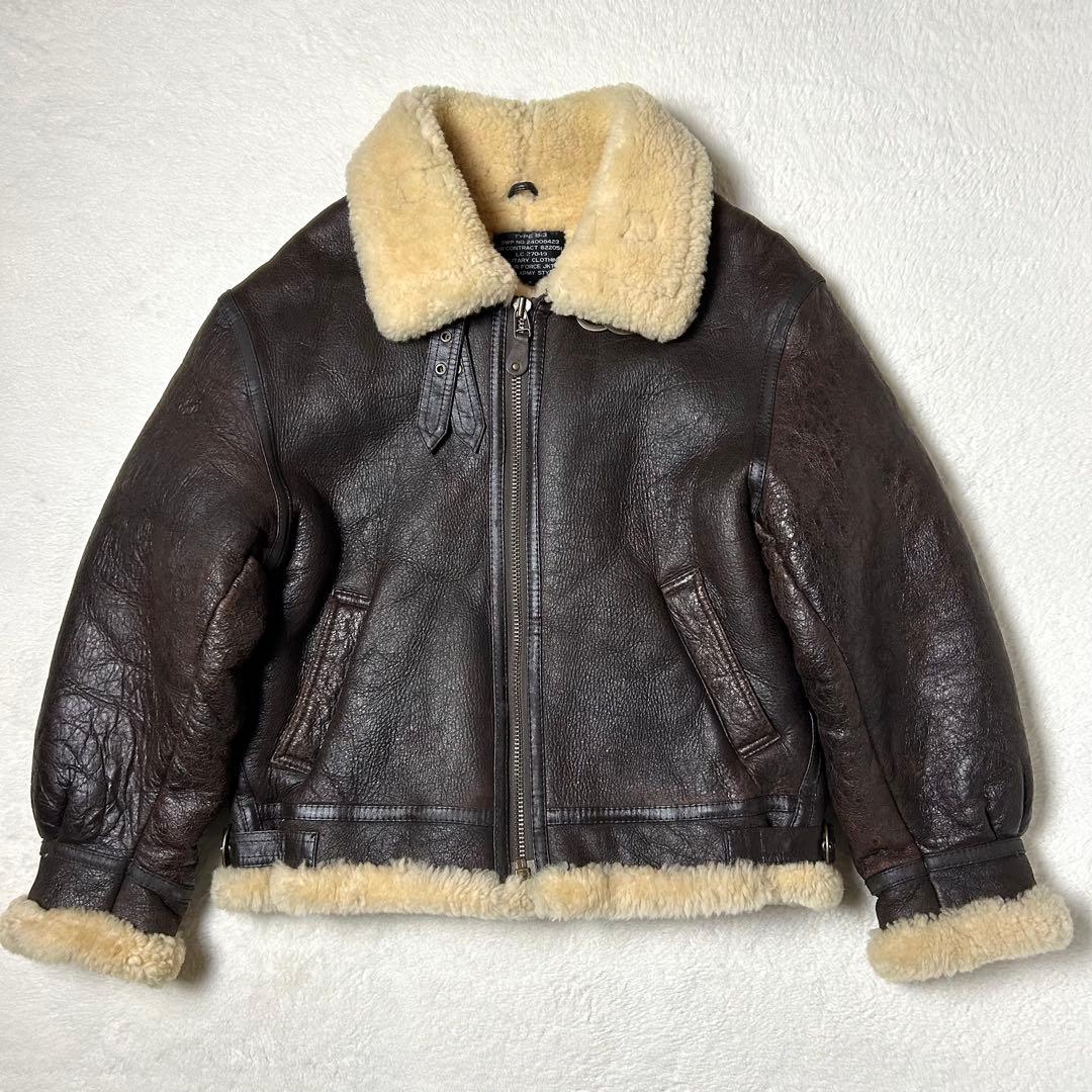 美品✨ リアルレザームートン B-3 ジャケット レザーボンバージャケット