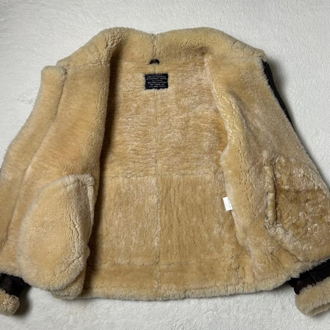美品✨ リアルレザームートン B-3 ジャケット レザーボンバージャケット