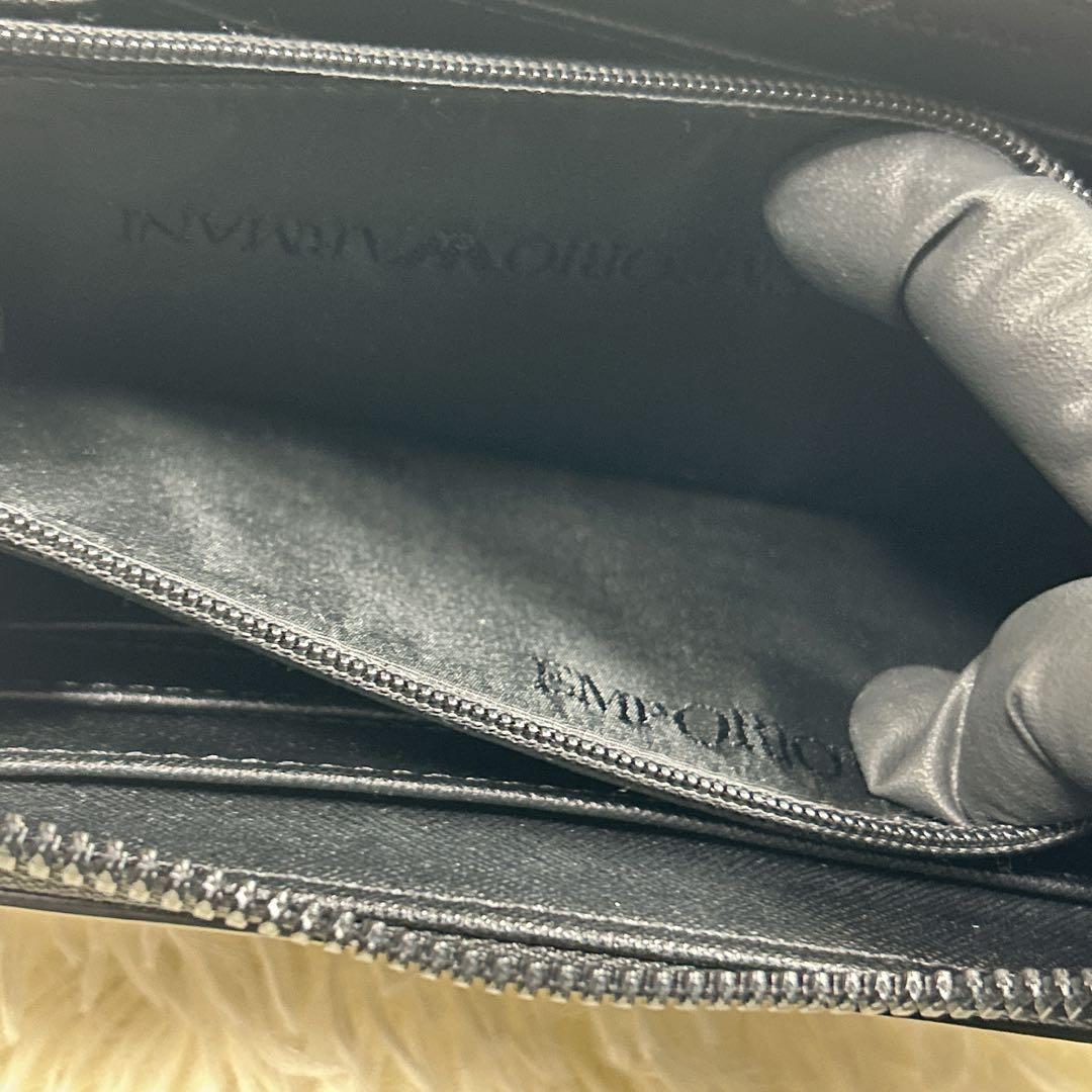 エンポリオアルマーニ ウォレットラップアラウンドジップ サフィアーノ長財布