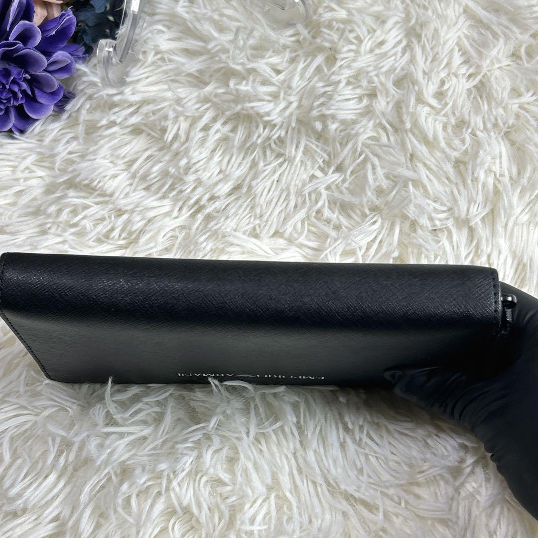 エンポリオアルマーニ ウォレットラップアラウンドジップ サフィアーノ長財布