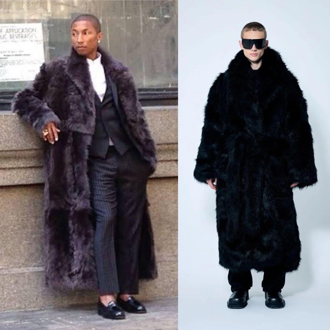 杉*家様 ロシア製 benka ボーダー メンズファーコート ムートン 本革 刺