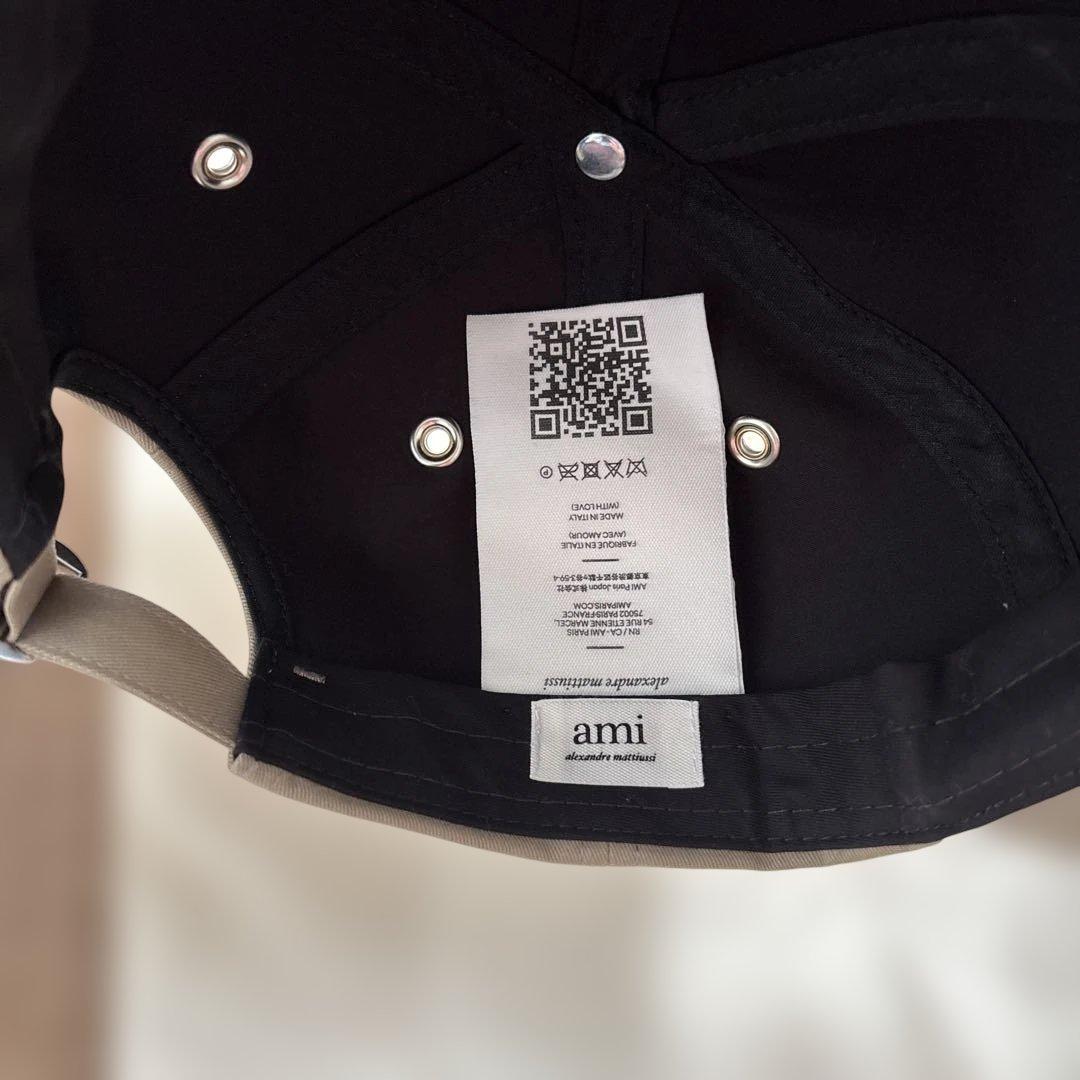 ami parisベージュキャップ ハート刺繍