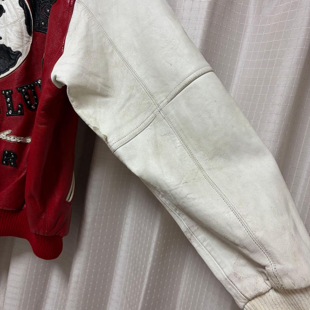 レザージャケット ライダース pellepelle 赤 白