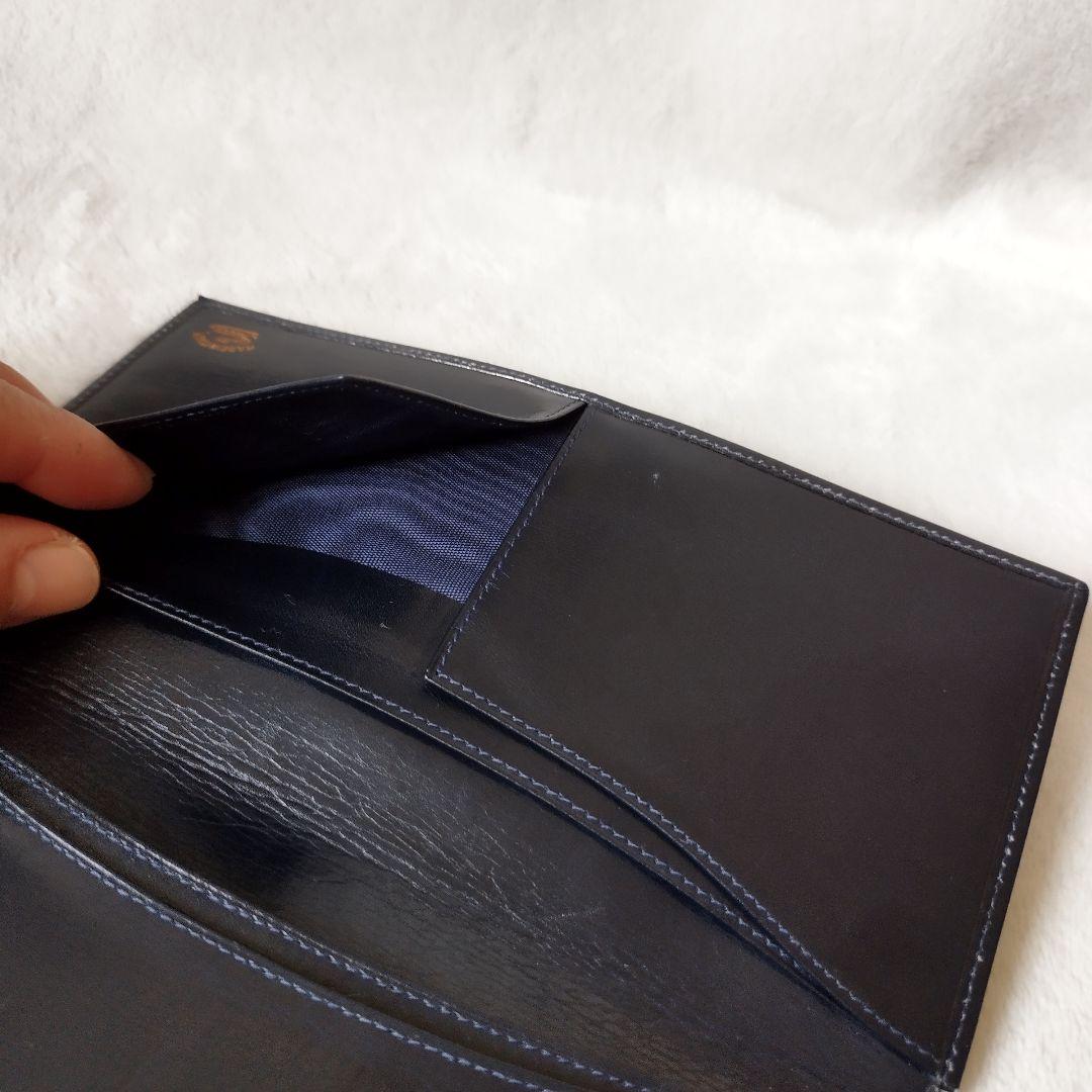 【希少/美品】オールドグッチ 長財布 シェリーライン ネイビー レザー GG