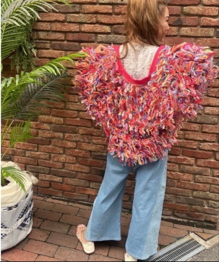 チャイハネ　カラフルループニットカーディガン