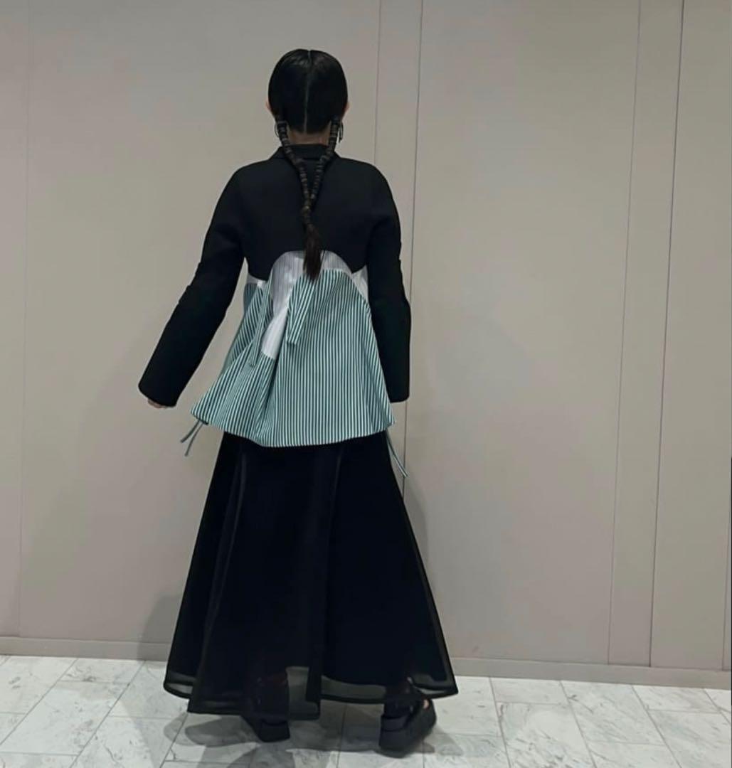 新品未使用UN3D. アンスリード ウェーブラインギャザーキャミソール グリーン