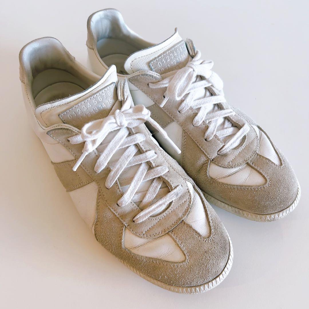 【メゾンマルジェラ】レザースニーカー (40.5 サイズ)