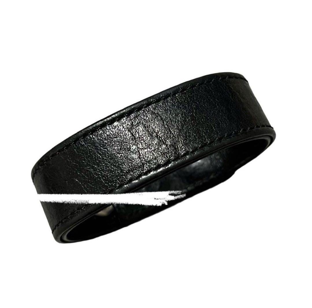 【鑑定済】原本付 クロムハーツ 3ボタン2 スナップクロス レザーブレスレット