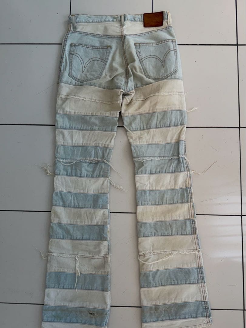 KINKY JEANS ツギハギストライプデニム