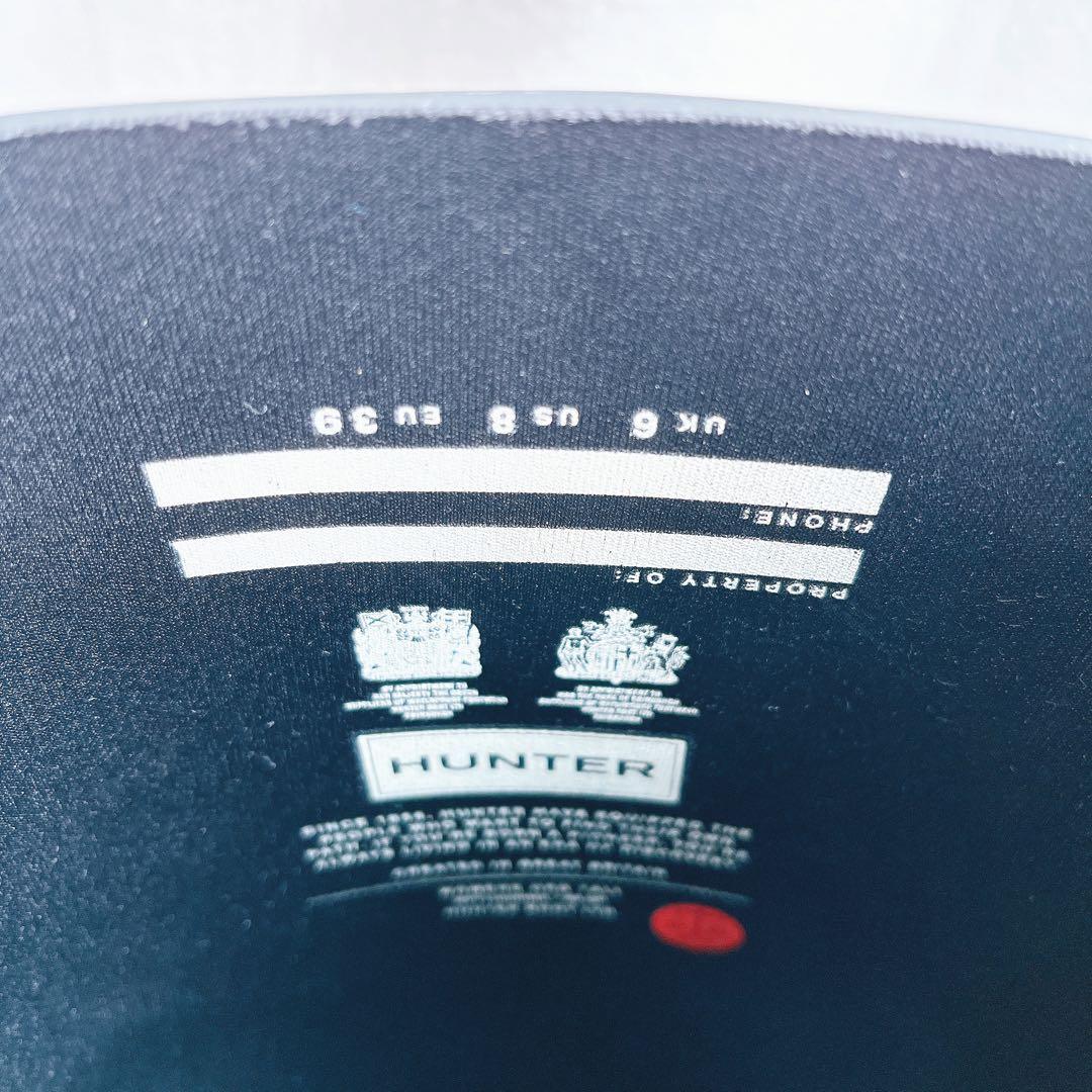 美品 ハンター レインブーツ ロング 黒 大きいサイズ レディース