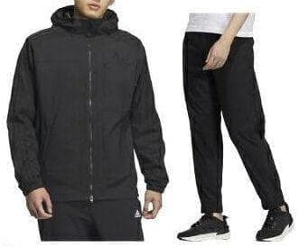 E新品 2XLアディダス adidasデニム風 ウーブン セットアップ 上下 黒