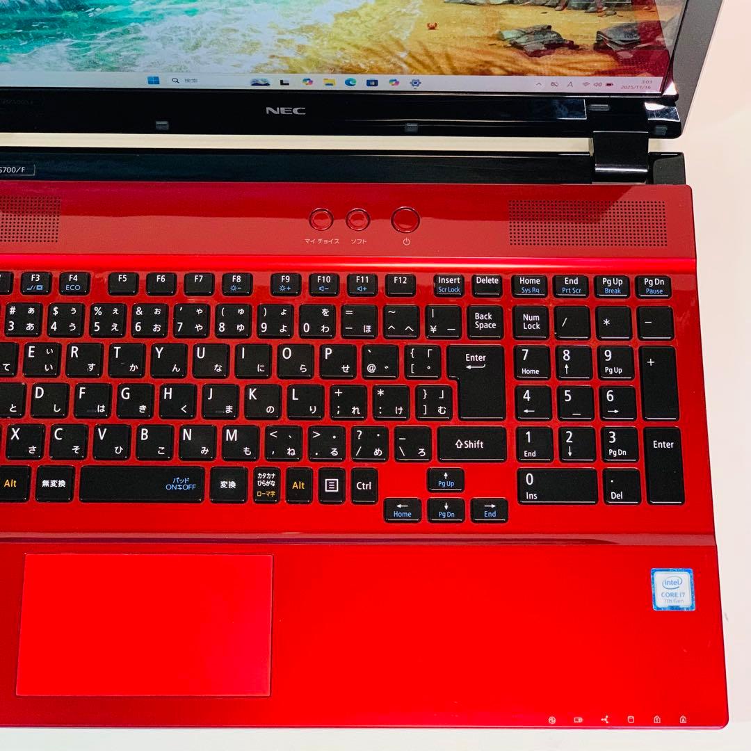 Core i7✨SSD2TB✨32GB✨カメラ✨NEC✨レッド✨ノートパソコン