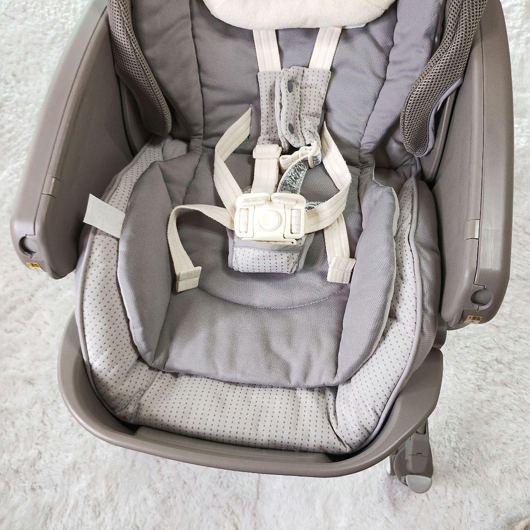 美品✨️ユラリズム　オート AC Aprica ハイローベッド&チェア 白グレー