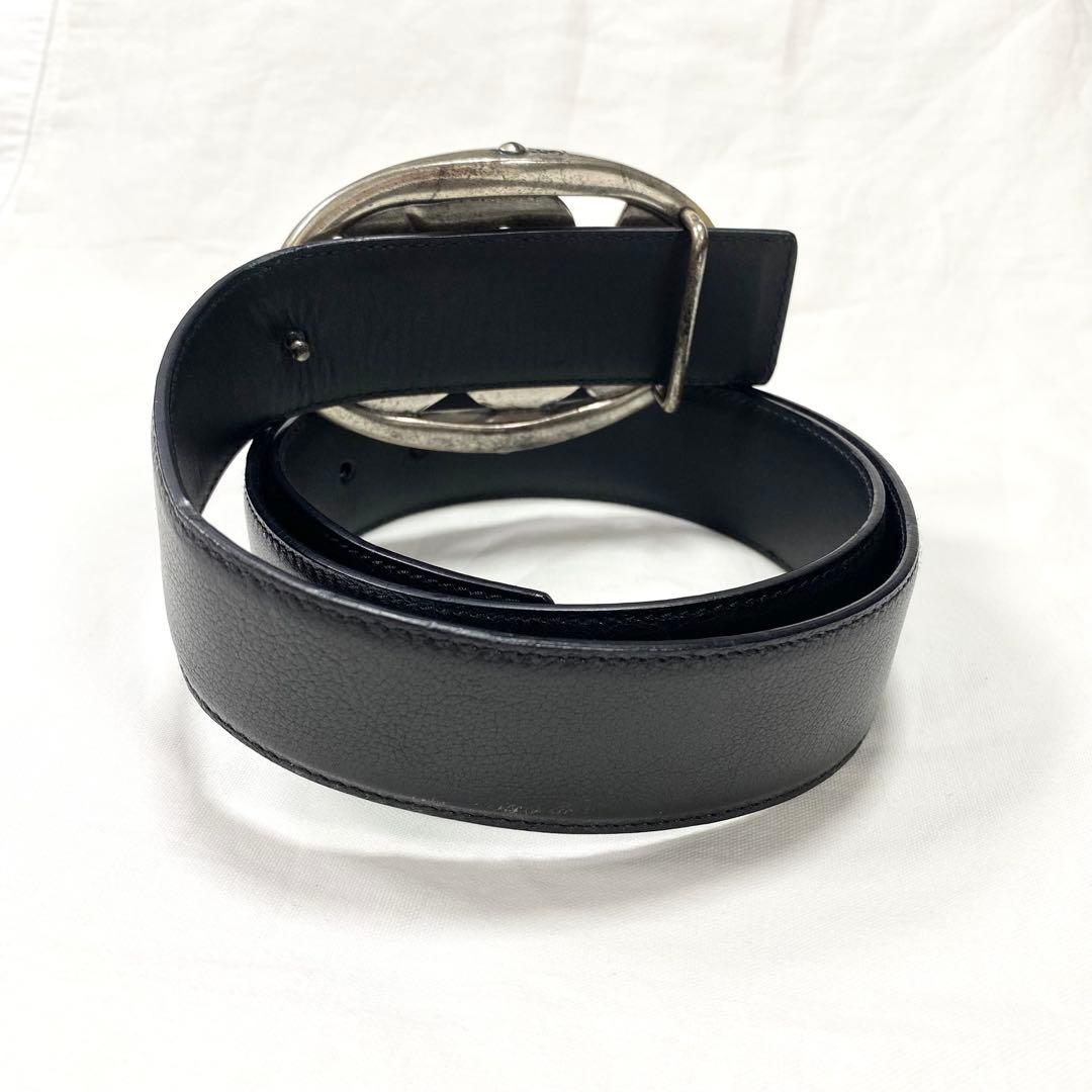 極美品✨イヴサンローラン リヴゴーシュ レザー ベルトYSLロゴバックル 黒