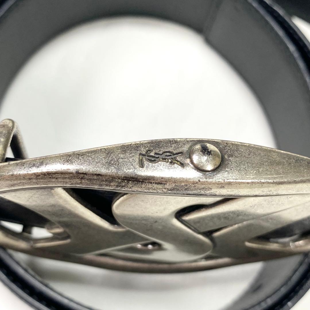 極美品✨イヴサンローラン リヴゴーシュ レザー ベルトYSLロゴバックル 黒