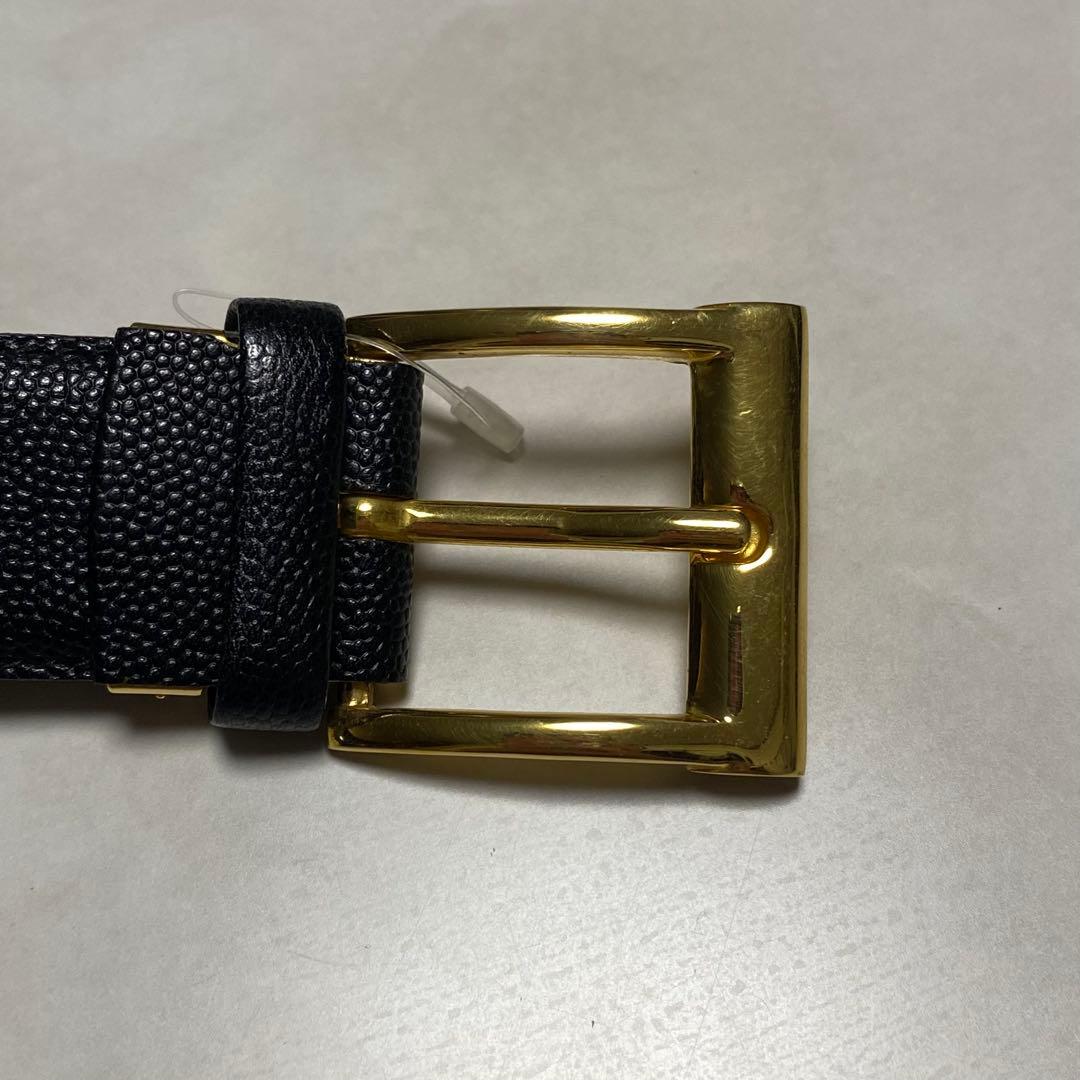 みゆ　未使用　dunhill ブラックレザーベルト ゴールドバックル