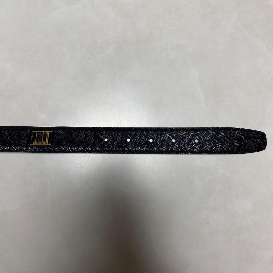 みゆ　未使用　dunhill ブラックレザーベルト ゴールドバックル