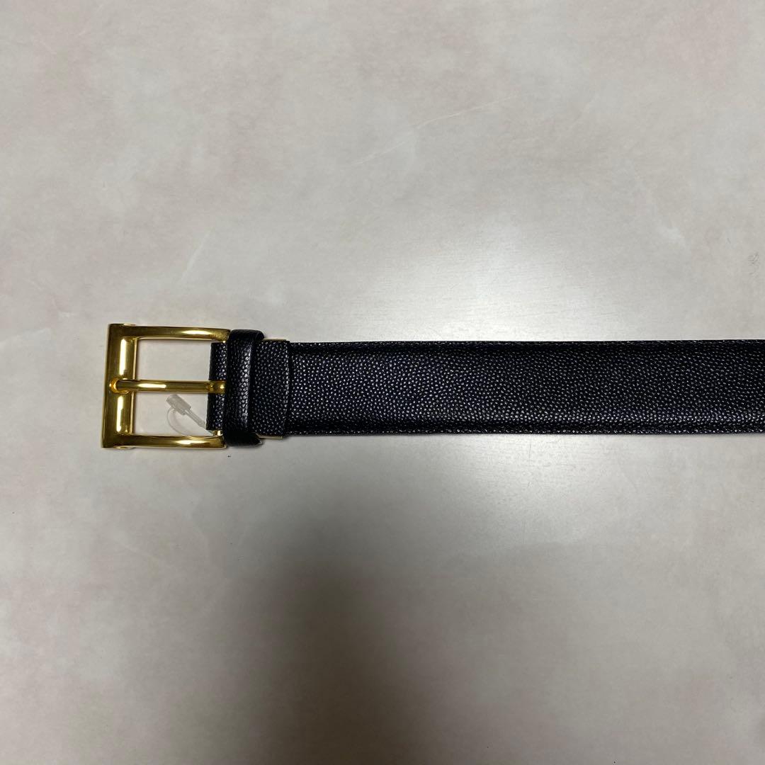 みゆ　未使用　dunhill ブラックレザーベルト ゴールドバックル