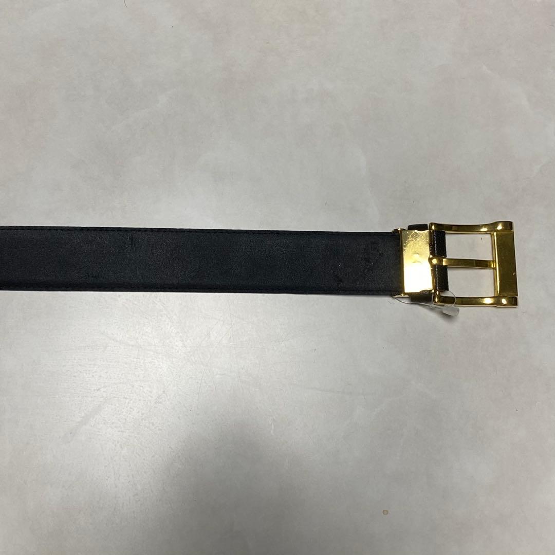 みゆ　未使用　dunhill ブラックレザーベルト ゴールドバックル