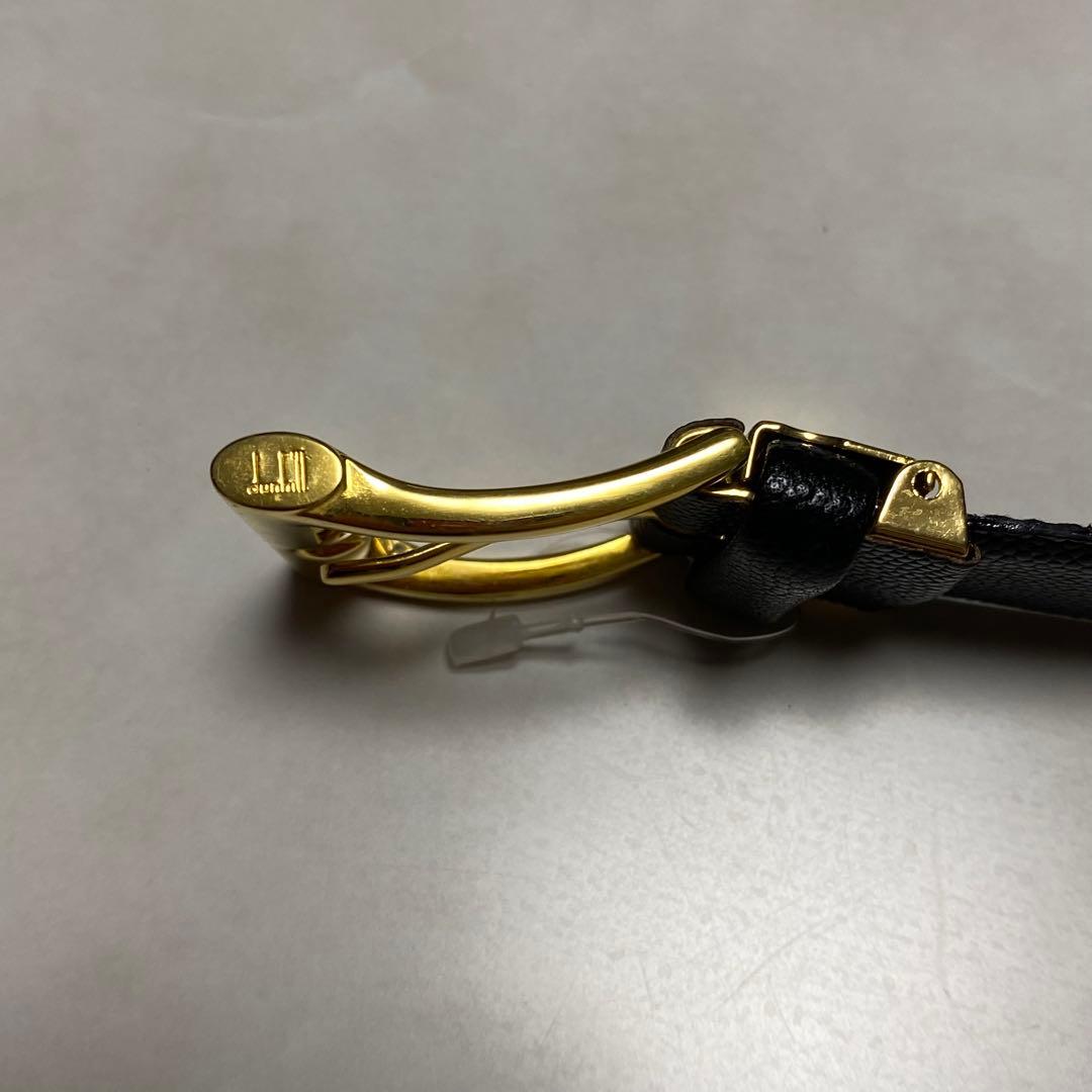 みゆ　未使用　dunhill ブラックレザーベルト ゴールドバックル