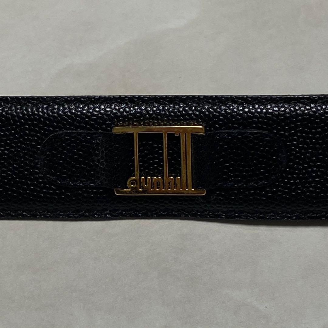 みゆ　未使用　dunhill ブラックレザーベルト ゴールドバックル
