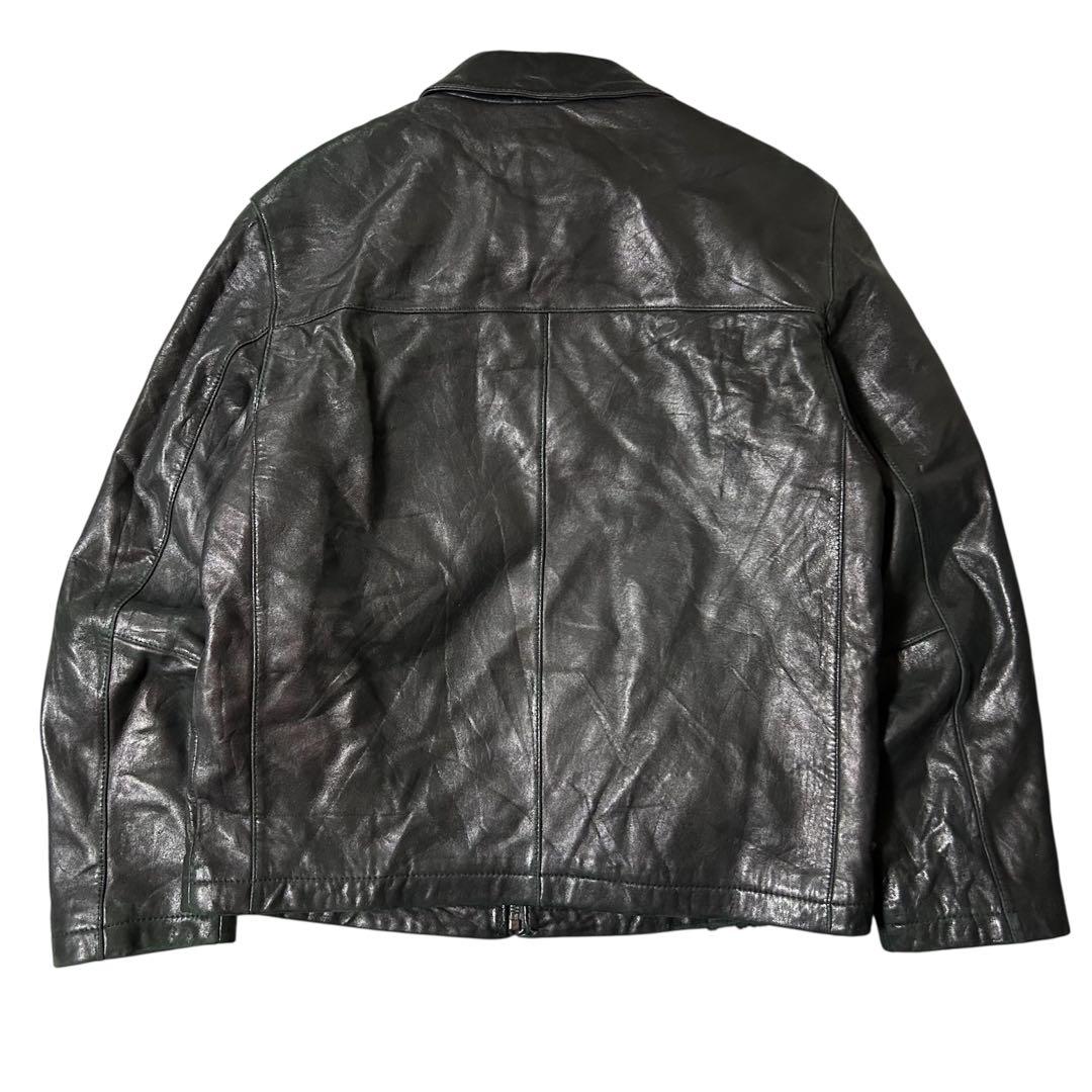 90s DOCKERS レザージャケット ブラック S ラムレザー ドリズラー