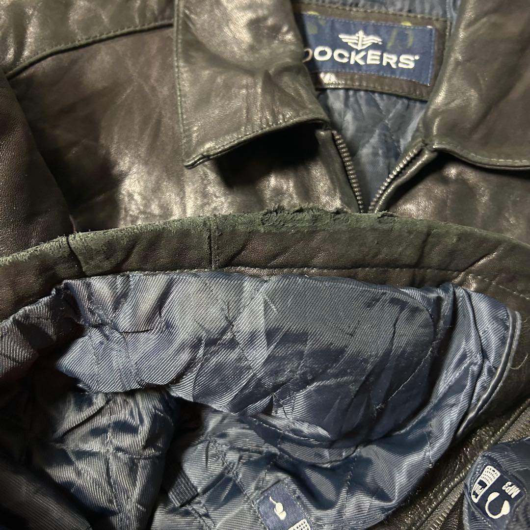90s DOCKERS レザージャケット ブラック S ラムレザー ドリズラー