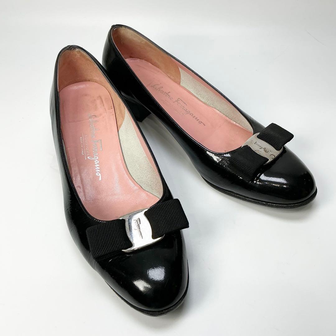 FERRAGAMO 　パンプス　ヴァラリボン　パテントレザー　ブラック　7